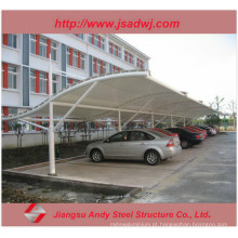 Design Estacionamento de automóveis Blades de aço de sombra Tela de tecido de tração Canopy